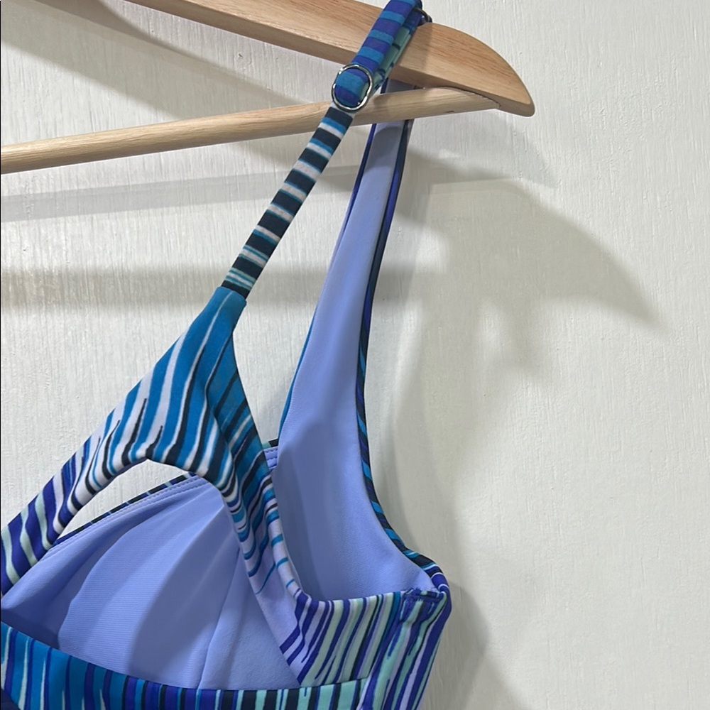ATHLETA WOMENS IBAZA ENTWINED TANKINI TOP COOL MULTI Sz 32D/DD - Picture 4 of 14